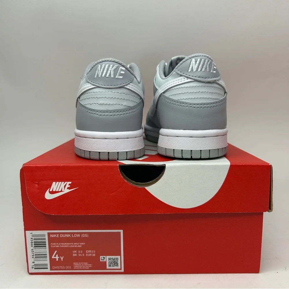 Nike Dunk Low GS “Two-Tone/Wolf Grey Pure Platinum” 2023 - Picture 4 of 4